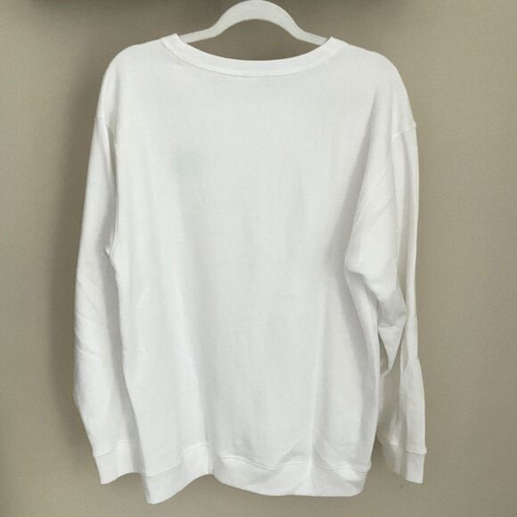 VS Pink - SIZE M - White Campus Sweatshirt with Blue Logo On Chest - Brand New! - Picture 3 of 3